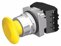 SIEMENS Mushroom Head Push Button: Non-Illuminated, Mushroom Head Profile, Non-Metallic, 30 mm, 2NC (MPN 52PR8W4G). Key specifications — Brand: SIEMENS; Action: Maintained; Series: Class 52; Terminal Connection: Pressure Plate; Push Button Material Type: Non-Metallic.