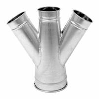 12"dia 16"L 30° GSteel Double Branch: Steel, For 12 in Duct Dia, 16 in Overall Lg, 30° Angle (MPN 8040101334). Key specifications — Brand: NORDFAB.
