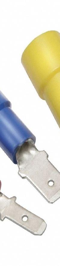 BURNDY Wire Disconnect: Male Tab, Red, Nylon, Partial Coverage, 22 AWG – 16 AWG Wire Size (MPN QN18M25X03D). Key specifications — attr1307035: BURNDY; attr1307036: QN18M25X03D.