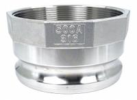 Cam and Groove Adapter: 5 in Coupling Size, 5 in-8 Thread Size, 75 psi Max. Working Pressure @ 70 F (MPN PLE91). Key specifications — Thread Size: 5 in-8; Fitting Type: FNPT; Includes Locking Arm: No; Body Material: 316 Stainless Steel; Brand: APPROVED VENDOR.