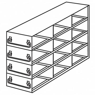 COLE-PARMER Upright Freezer Drawer Rack: 21 3/4 in Overall Lg, 8 5/8 in Overall Wd - Cold Storage Racks