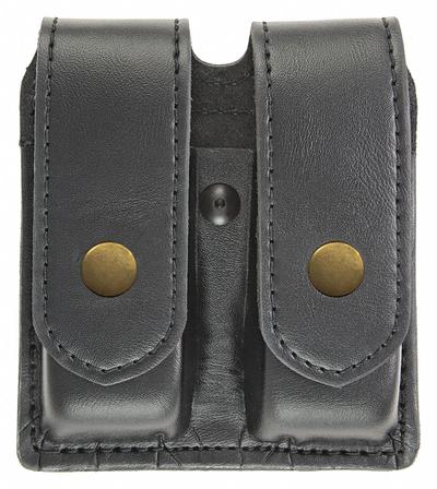 HEROS PRIDE Magazine Pouch: Black, Synthetic Leather, Plain, 5 1/2 in x 1 3/8 in - Duty Equipment Pouches