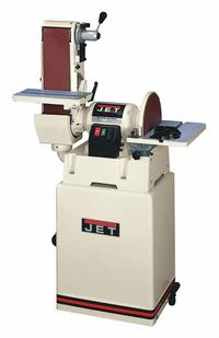 JET Belt and Disc Sander: For Wood, 230 V, Single-Phase, 1 1/2 hp, 6 in x 48 in Belt, 12 in Disc (MPN 708598K). Key specifications — attr564072: Single-Phase; attr650959: Wood; attr564036: JET.