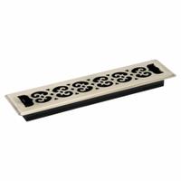 Floor Register: Floor, 15 1/2 in H, 3 3/4 in W, Decorative, Antiqued, Brass, Steel Grille, One-Way (MPN SPH214-A). Key specifications — Adjustable Blades: No; Brand: DECOR GRATES; Airflow Directions: One-Way; Grille Color: Brass.