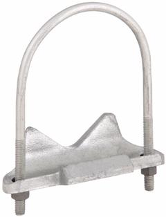Right Angle Conduit Clamp: Steel, 2 25/32 in to 5 5/32 in, 4 in Trade Size (MPN RACC400). Key specifications — Compatible Conduit Type: EMT; IMC; RMC; Nominal Conduit/Pipe/Threaded Rod: 4 in; Beam Flange Thickness: 2-25/32 in to 5-5/32 in; Material: Steel; Finish: Galvanized; Color: Gray.
