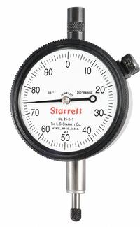 STARRETT Dial Indicator - Lug Back: 0 in to 0.25 in, Inch, Plunger, 0.001 in Accuracy (MPN 25-241J). Key specifications — attr1184168: 25-241J; attr1184178: 0-100; attr1184223: STARRETT; attr1200883: Dial Indicator - Lug Back; attr1184173: AGD 2; attr1184177: 0.001 in; attr1184208: Not Included.