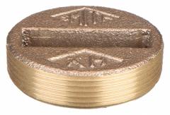 JAY R. SMITH MFG. CO Floor Cleanout: 2 in Overall Dia, 1 in Overall Ht, Cast Bronze, Cast Bronze (MPN 4470T02). Key specifications — Color: Bronze; Resistance Properties: Corrosion-Resistant; Brand: JAY R. SMITH MFG. CO; Finish: Cast Bronze; Includes: Plug.
