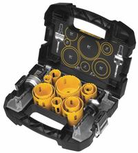 DEWALT Hole Saw Kit: 13 Pieces, 1 3/4 in Max. Cutting Dp, Bi-Metal, 4/5 Teeth per Inch (MPN D180005). Key specifications — attr1098178: 4/5; attr1098172: DEWALT.
