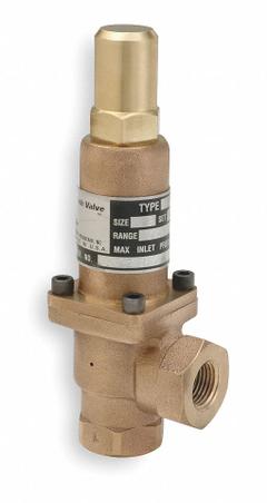 CASH VALVE Adjustable Back Pressure Relief Valve: FNPT x FNPT, 1/4 in x 1/4 in, Bronze (MPN K15AWA01-E4-0500). Key specifications — Brand: CASH VALVE.