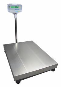 ADAM EQUIPMENT Floor Scale: 660 lb Wt Capacity - Imperial, 0.02 kg/0.05 lb Readability, Floor Scale (MPN GFK660A). Key specifications — Weighing Units: kg; Platform Material: Aluminum; Connection Ports: RS-232; Brand: ADAM EQUIPMENT; Readability: 0.02 kg/0.05 lb.