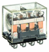 OMRON General Purpose Relay: Socket Mounted, 10 A Current Rating, 24V DC, 4PDT, 14 Pins/Terminals (MPN LY4-DC24). Key specifications — Brand: OMRON; Base Type: Square; Mounting Style: Plug-In; Pin Shape: Flat; Electrical Connection: Plug-In; Manufacturer Part Number: LY4-DC24; Operating Current: 7.5 A at 110V AC (Inductive Load); Series: LY Series.