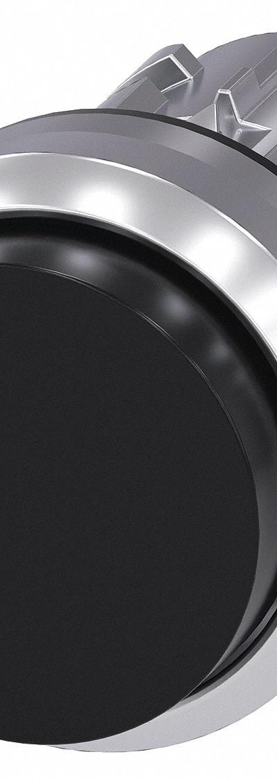 SIEMENS Extended Push Button: Black, 22 mm Mounting Size, Metallic, Momentary - Extended-Length Push-Button Operators
