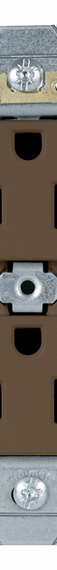 LEVITON Duplex Receptacle Outlet: Duplex, 5-15, Brown, 125V AC, 15 A, 2 Pole / 3 Wire (MPN 5242)