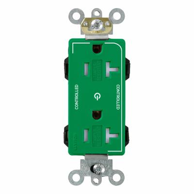 LEVITON Plugs and Receptacles: Duplex, 5-20, Green, 125V AC, 20 A, 2 Pole / 3 Wire (MPN MT163-2GN) - General Purpose Receptacles