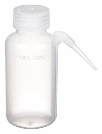 APPROVED VENDOR Wash Bottle: 250 mL, No Imprinting, Colorless, Wide, Integrated Spout Spout - Wide Mouthed Integrated Spout Wash Bottles