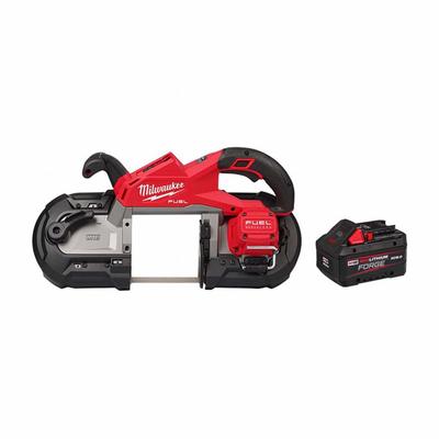 MILWAUKEE Band Saw Kit: 1 Battery, No Charger, 44 7/8 in Blade Lg, 5 in Cutting Lg - Max - Milwaukee Cordless Band Saws