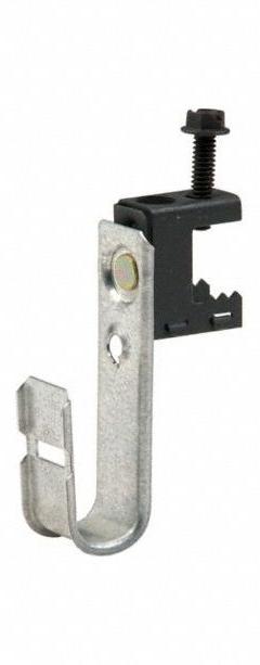 COOPER B-LINE J-Hook: 3/4 in Max. Bundle Dia., 30 lb Max. Load Capacity, Galvanized Steel, Silver (MPN BCH12-C1). Key specifications — Material: Galvanized Steel; Mounting: 360° Horizontal Rotation; Color: Silver; Brand: COOPER B-LINE; Mounting Location: Beam.
