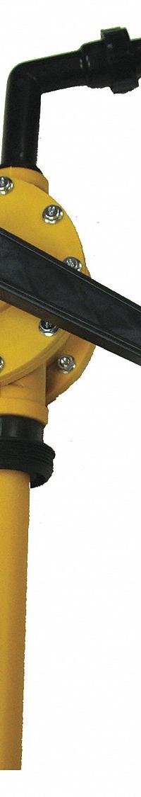 ACTION PUMP Hand Pump: Rotary Action, Pump with Spout, Polypropylene Housing, 10.24 oz per stroke (MPN 90PP). Key specifications — Brand: ACTION PUMP; Housing Material: Polypropylene; Maximum Flow Rate: 10.24 oz per stroke; Suction Tube Material: PP.