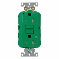 LEVITON Plugs and Receptacles: Duplex, 5-20, Green, GFCI, 125V AC, 20 A, 2 Pole / 3 Wire (MPN G5362-2TN)