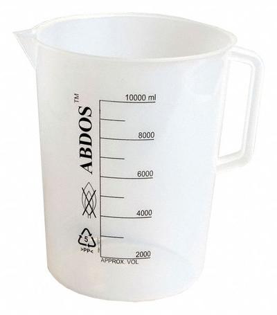 APPROVED VENDOR Beaker: Tall Form with Handle, Printed Graduation, Polypropylene - Tall Form Plastic Beakers with Handles