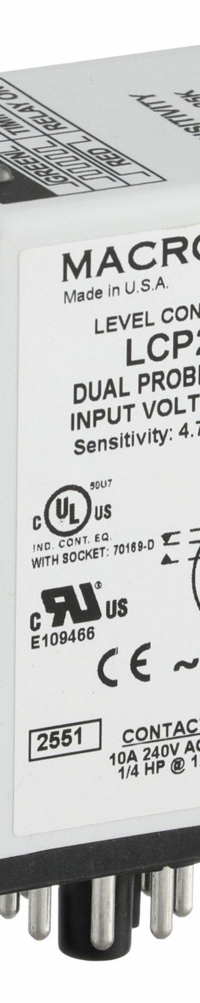 MACROMATIC Level Control Relay: Socket Mounted - Socket-Mounted Relays