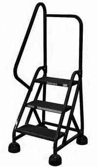 COTTERMAN Rolling Ladder: 2.3 ft Platform Ht, Partially Assembled, Steel, Wt-Actuated Auto-Lock (MPN ST-322 A2 C7 P5). Key specifications — Includes Handrails: Handrails Included; Material: Steel; Brand: COTTERMAN; Color: Black.