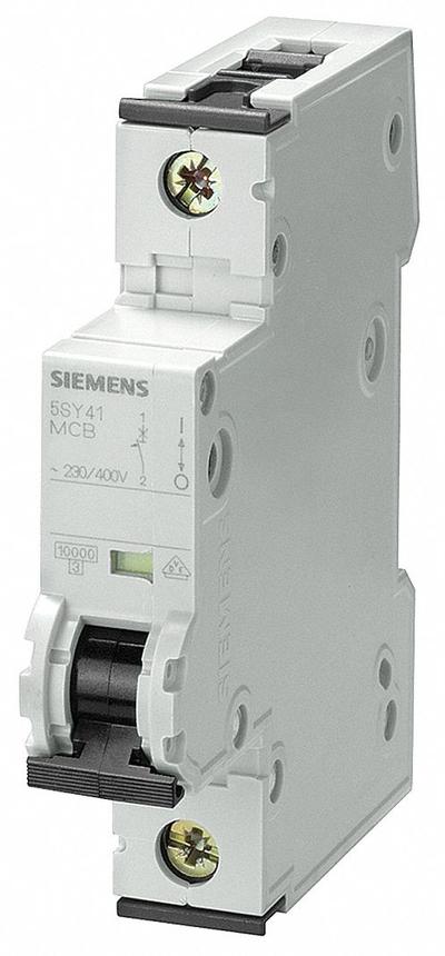 Siemens Supplementary Protector: 63 A Amps, 72V DC, 10kA at 230/400V AC, Screw Clamp - A-Curve, 1-Pole UL1077 DIN Rail-Mount Supplementary Protectors