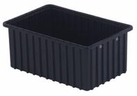 LEWISBINS Divider Box: 0.5 cu ft, 16 1/2 in x 10 7/8 in x 7 in, Lid Not Included, Plastic (MPN DC2070 XL). Key specifications — Includes Dividers: Dividers Not Included; Includes Lid: Lid Not Included; Material: Plastic; Color: Black; Brand: LEWISBINS.