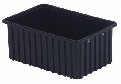 LEWISBINS Divider Box: 0.5 cu ft, 16 1/2 in x 10 7/8 in x 7 in, Lid Not Included - Plastic ESD Static-Control Divider Boxes