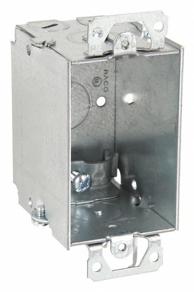 RACO Electrical Box: Steel, Steel Material & Nominal Size, 1 Gangs, 2 1/2 in Box Dp - Cut-In Electrical Boxes