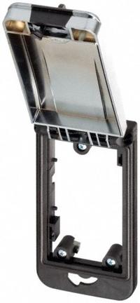 MURRELEKTRONIK Modlink single frame: 1-Way Mounting Frame, Black Nylon Housing, Gray ABS Lid, IP65 (MPN 4000-68513-0000001). Key specifications — Brand: MURRELEKTRONIK; IP Rating: IP65; Product Type: Frame with Cover; Color: Black; Material: Nylon; Compatible Inserts: Modlink MSDD Panel Interface Inserts; Housing Type: 1-Way Mounting Frame.