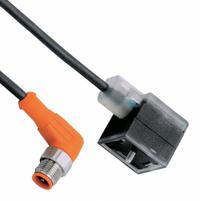 IFM Patch cable: M12 Male Right Angle x DIN Form A, 2 ft Cable Lg, PUR, Black, 5 Pins, IP67 (MPN E10818). Key specifications — Wire Size: 4.80 mm; Brand: IFM; Cable Jacket Color: Black; IP Rating: IP67.