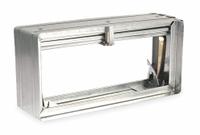 15.75"H 11.75"W 3.7"L GStl Fire Dampr: Dynamic, 11 3/4 in H, 15 3/4 in W, 3 3/4 in L, Spring (MPN 2TGF8). Key specifications — Brand: DAYTON; Blade Type: Curtain; Closure Type: Spring; Mounting Position: Horizontal.