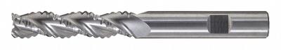 CLEVELAND Roughing End Mill: Carbide, 3 Flute, Coarse Pitch, 3/8" Mill Dia, 7/8" LOC - Square Carbide Roughing End Mills for Nonferrous Materials