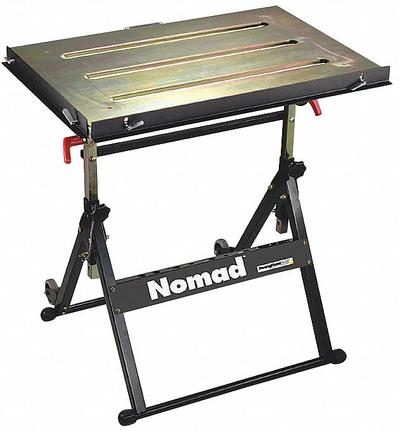 BUILDPRO Portable Welding Table: 26 in to 32 in Ht Range, 20 in Dp, 30 in Wd - Adjustable-Height Folding Welding Tables