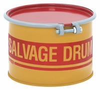 APPROVED VENDOR Salvage Drum: Steel, 5 gal, Bolt Ring, 20 ga / 20 ga / 20 ga, Salvage Drum, Steel (MPN HM0501). Key specifications — Drum Material: Steel; Drum Head Type: Open Head; UN Rating Solids: 1A2/X60/S; UN Rating Liquids: 1A2/Y1.8/150; Drum Message Text: Salvage Drum; Closing Ring Material: Steel; For Holding: Liquids; Brand: APPROVED VENDOR.