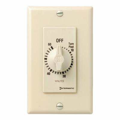 INTERMATIC Spring-Wound Timer: 1 hr Max, SPST, 120/277V AC, No Wall Plate Included - Spring-Wound Mechanical Timers without Wall Plates