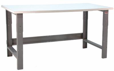BENCHPRO Workbench: Adj Ht, Laminate, 60 in x 24 in, 1,600 lb Overall Load Capacity - Open-Base Workstations