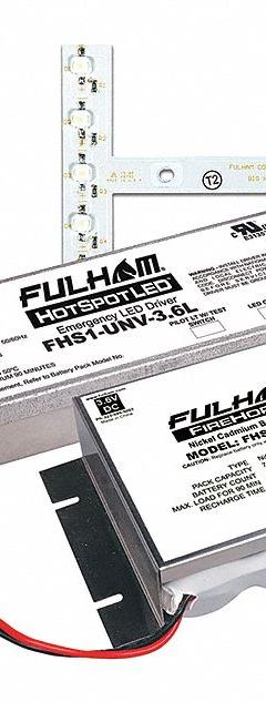 FULHAM LED Emergency Driver: H-Configuration, 1,000 lm, 120/277V AC, 3.5 A Output Current (MPN FHSKITT08LHF). Key specifications — Input Voltage: 120/277V AC; Battery Type: Nickel Cadmium; Brand: FULHAM.