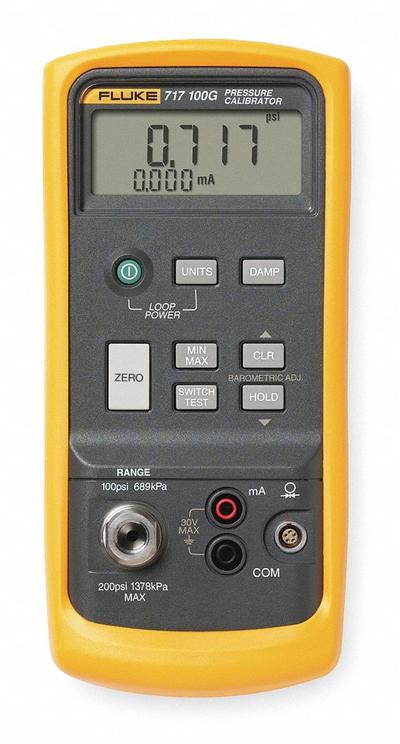 FLUKE Handheld Pressure Calibrator: FLUKE-717-5000G, Included, 0 psi – 5,000 psi - Compact Handheld Pressure Calibrators