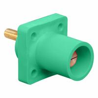 Single Pole Receptacle: Green, Straight Taper Nose Mating, Threaded Stud Termination, 400 A (MPN 16R23-1UG). Key specifications — Series: 16; Receptacle Gender: Male; Brand: LEVITON.