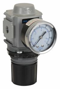 WILKERSON Compressed Air Regulator: Aluminum, 3/8 in NPT, 150 cfm, 300 psi Max Op Pressure, Knob (MPN R18-03-F0G0B). Key specifications — attr111664: Yes; attr111400: R18; attr111627: WILKERSON.