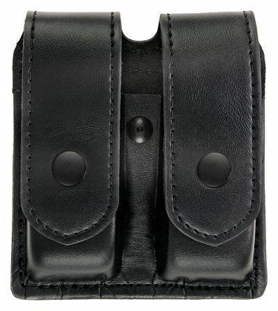 HEROS PRIDE Magazine Pouch: Black, Synthetic Leather, Plain, 5 1/2 in x 1 3/8 in - Duty Equipment Pouches