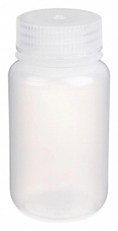 APPROVED VENDOR Reagent Bottle: LDPE, 125 mL, 4 fl oz, Closure Included, Colorless - LDPE Wide Mouth Round Lab Bottles
