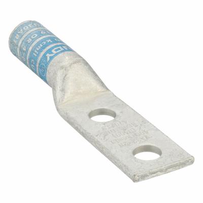 BURNDY Compression Lug: For 400 kcmil, Stranded Wire, 1/2 in Stud Size, Long - Two-Hole Compression Lugs