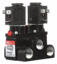 ARO Solenoid Air Control Valve: Alpha, Four-Way / Two-Position, 120V AC, 3/8 in Female NPT, 150 psi (MPN A213SD-120-A). Key specifications — attr1092969: Non-Locking; attr1086920: A213SD-120-A; attr1092977: Solenoid Return.