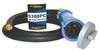 SOUTHWIRE Temporary Power Cable: 6 ft Cord Lg, 120/208V AC, 5100C9W, Bare Wire, 2 AWG Wire Size (MPN 5100PC). Key specifications — Connector End Connection Type: 5100C9W; Plug End Connection Type: Bare Wire; Voltage Rating: 120/208V AC; Wire Size: 2 AWG; Brand: SOUTHWIRE.
