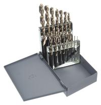 CLE-LINE Jobber Length Drill Bit Set: 15 Pc, 1/16" to 1/2" by 32nds, 135° Split Point, Fast Spiral (MPN C18620). Key specifications — attr1236168: Metal Index.