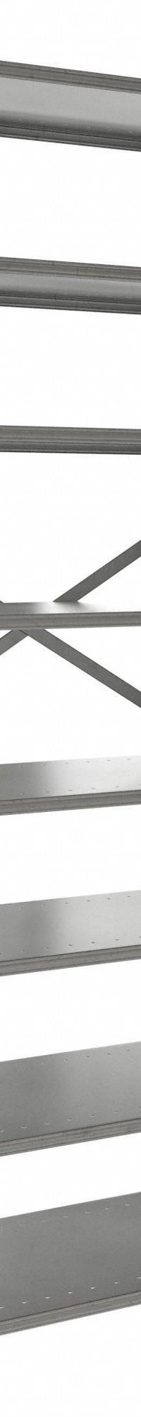 HALLOWELL Metal Shelving: Standalone, Heavy-Duty, 48 in x 18 in, 84 in Overall Ht, 8 Shelves (MPN F7713-18HG). Key specifications — attr41760: Steel; attr41761: Steel; attr37625: Unassembled; attr37628: Gray; attr33609: HALLOWELL.