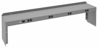 TENNSCO Electronic Riser: 60 in Overall Wd, 10 in Overall Dp, Gray, Carbon Steel - Risers for Workbenches